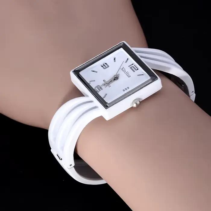 Femmes Bracelet montre Vintage carré femme montres Quartz acier inoxydable dames horloge Feminino Relogio noir blanc Relojes