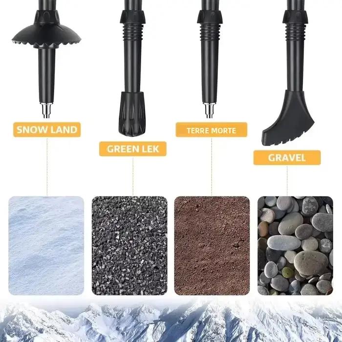 Lot de 2 bâtons de trail running pliables en aluminium légers et réglables
