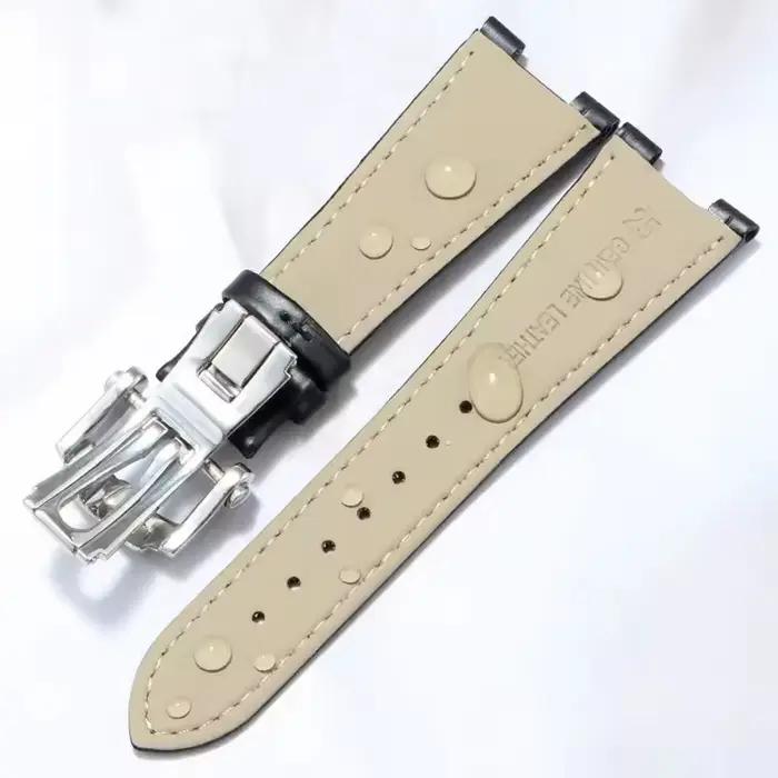 Bracelet de montre en cuir véritable adapté à Patek Philippe 5711 5712G Nautilus 25mm x 13mm
