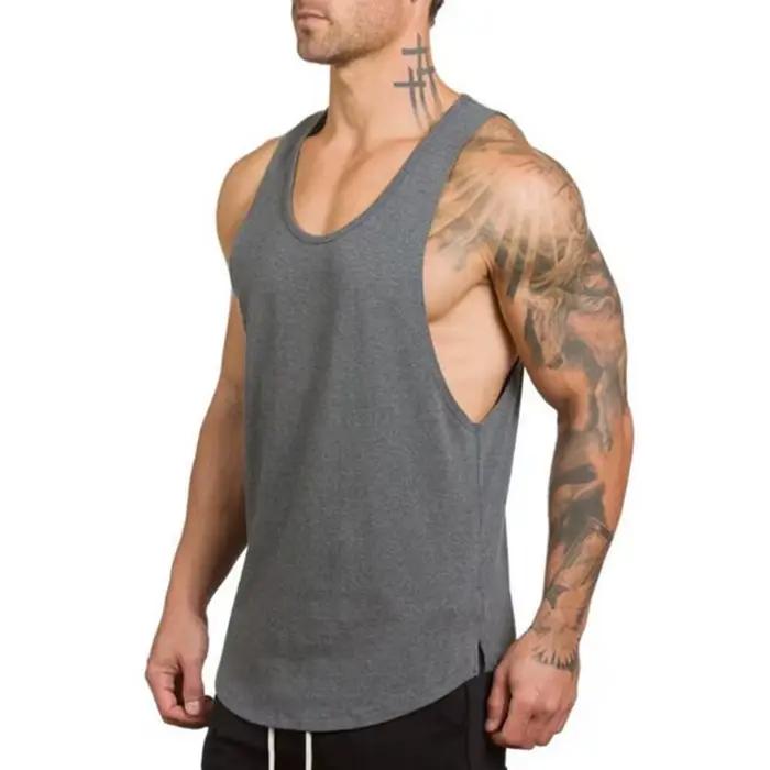Débardeurs d'été en coton pour homme, vêtements de sport décontractés, t-shirts sans manches pour entraînement cardio, musculation et activités de plein air