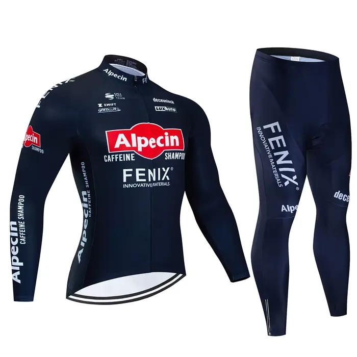 Alpecin nouvelle équipe respirant à manches longues hommes Maillot de cyclisme ensemble vtt vélo vêtements automne