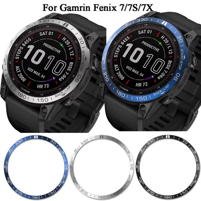 Lunette avec cadre métallique pour montre intelligente Garmin Fenix 7X 7 S 7 Pro