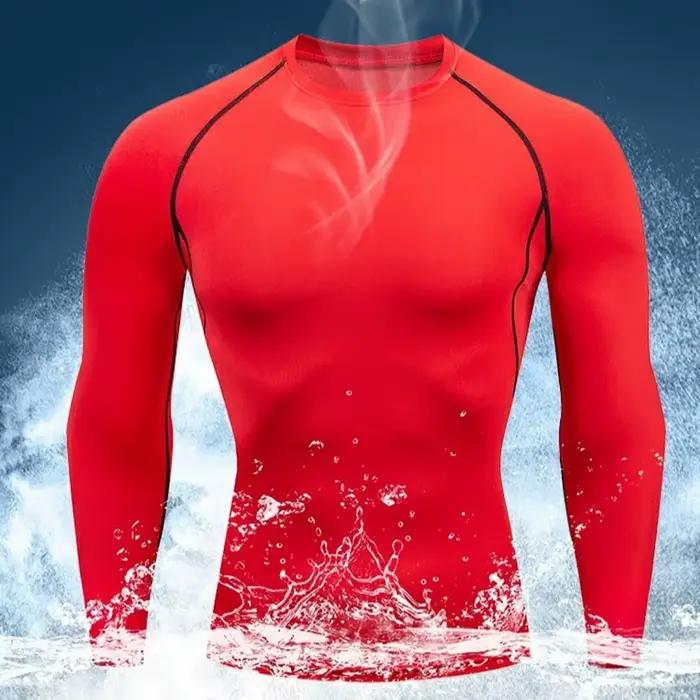 T-shirt fitness à manches longues pour hommes