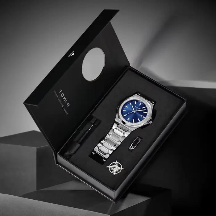 TOMI montre pour hommes d'affaires de luxe coffret cadeau boîtier en or Rose de haute qualité