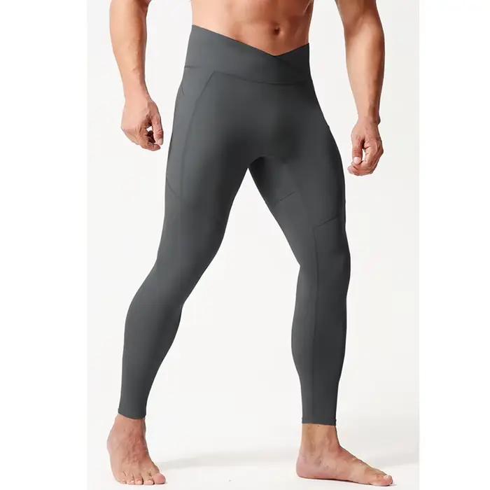 Été printemps automne hommes collants de course GYM poche pantalon mâle basket-ball Football Fitness exercice Sport longs Leggings 24