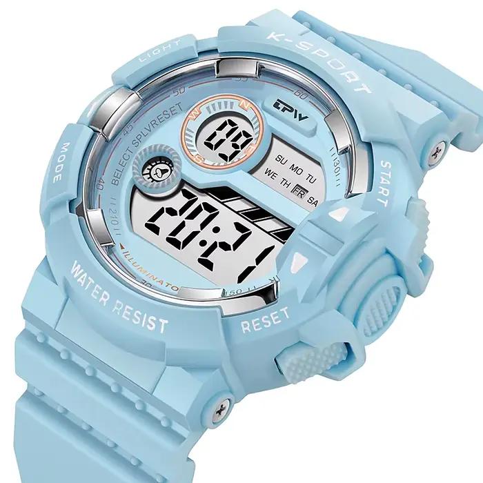TPW montre numérique couleur bonbon pour adolescentes résistant à l'eau mode école étudiant montre-bracelet