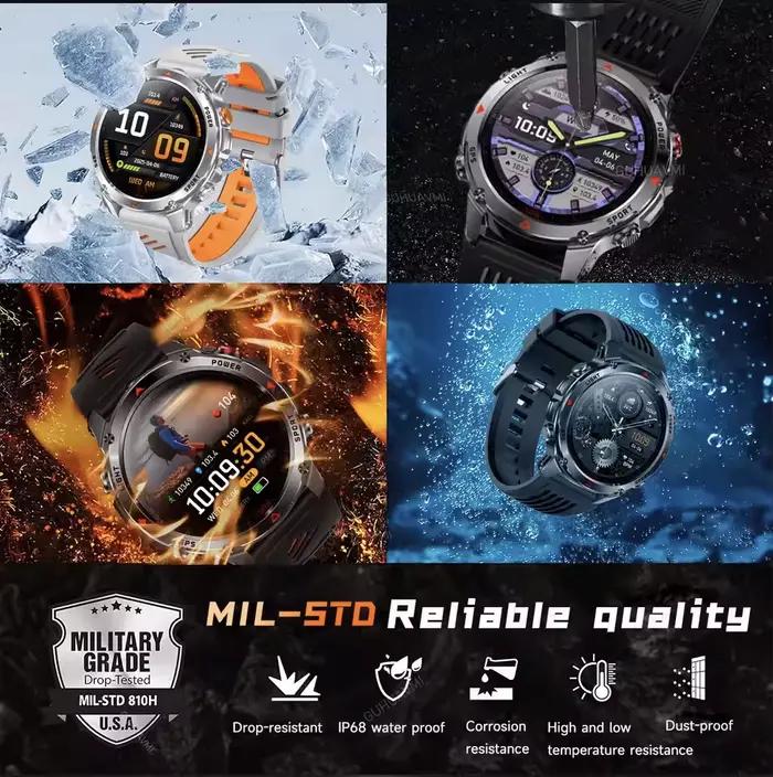 Forerunner 570 GPS montre intelligente 3ATM étanche AMOLED écran MULTI-bande GNSS boussole altimètre lampe de poche sport Smartwatch hommes