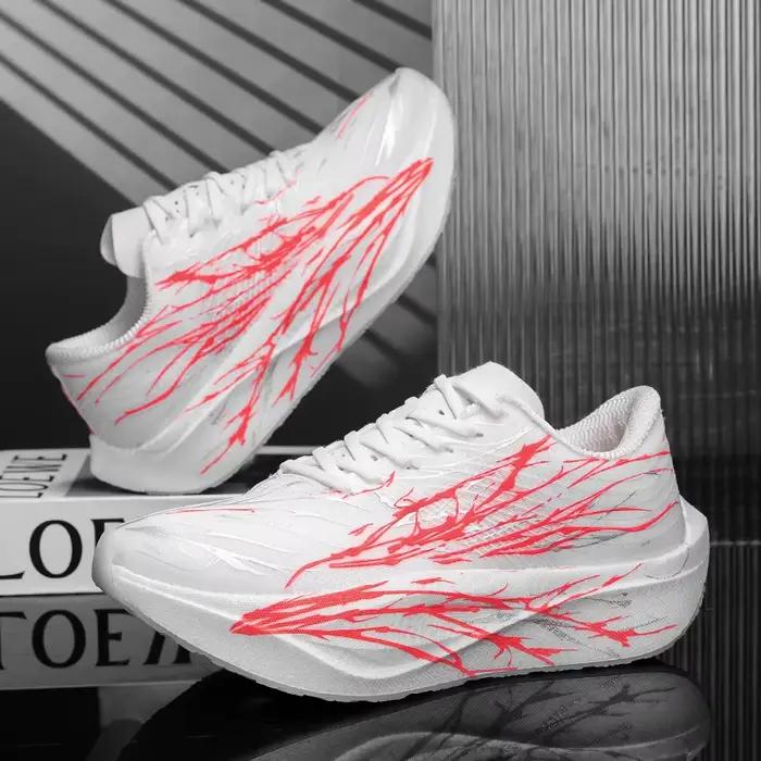 Chaussures de course unisexes respirantes avec semelle épaisse pour homme et femme pour quatre saisons et terrains durs