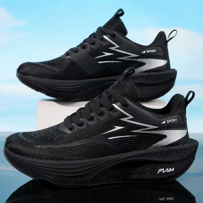 Chaussures de course Marathon Spécialité Homme Sport Plaque Carbone Respirantes Ultralégères Femme Confortables Athlétiques Amorti Stabilité Baskets