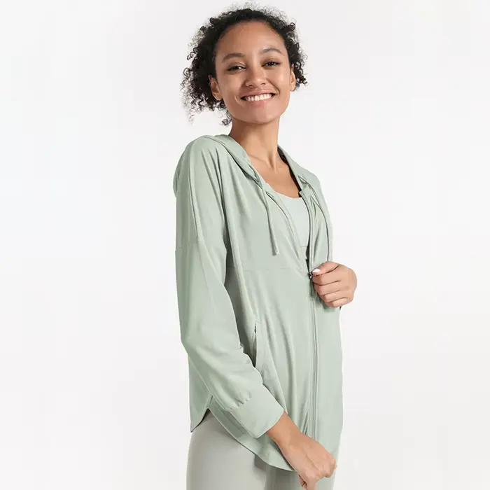 Sweat à capuche de sport avec fermeture éclair pour femme