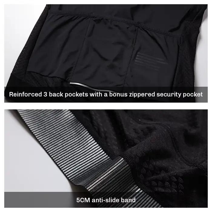 RION Maillot de cyclisme pour hommes respirant à séchage rapide coupe ajustée à manches courtes sans couture