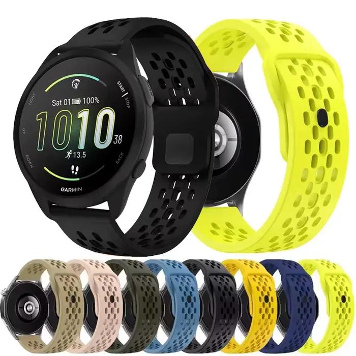 18 20mm 22mm Sport Silicone Strap For Garmin Forerunner 970 570 965 745 245 265 255 55 158 Vivoactive 6 5 4 3 Venu 3 2 2S 3S SQ2