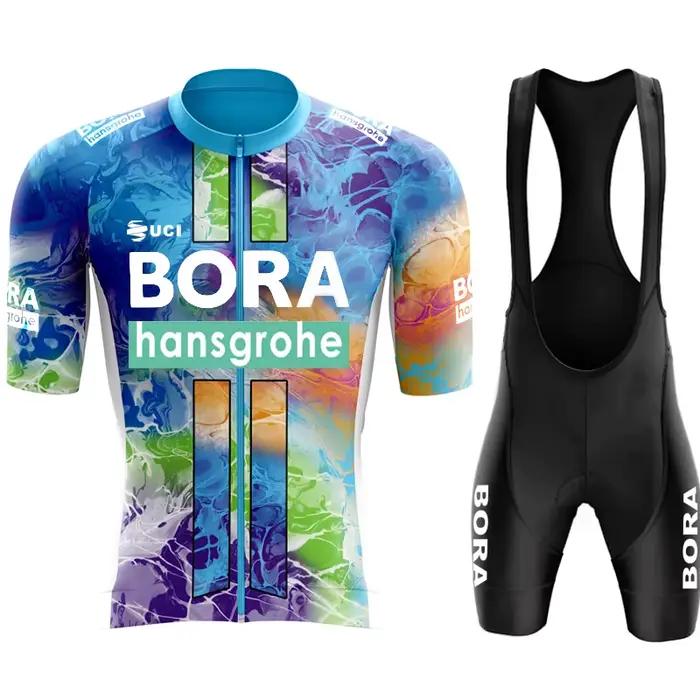 Ensemble de maillots UCI BORA 2026 en polyester, lycra et spandex pour hommes, maillots courts, pantalons gélifiés, vêtements d'été, pour cyclisme et courses de vélo