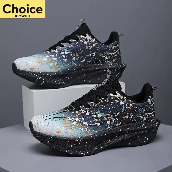 Chaussures de course avec plaque en carbone, spécialité marathon, respirantes, légères, confortables, pour hommes et femmes, pour l'entraînement athlétique