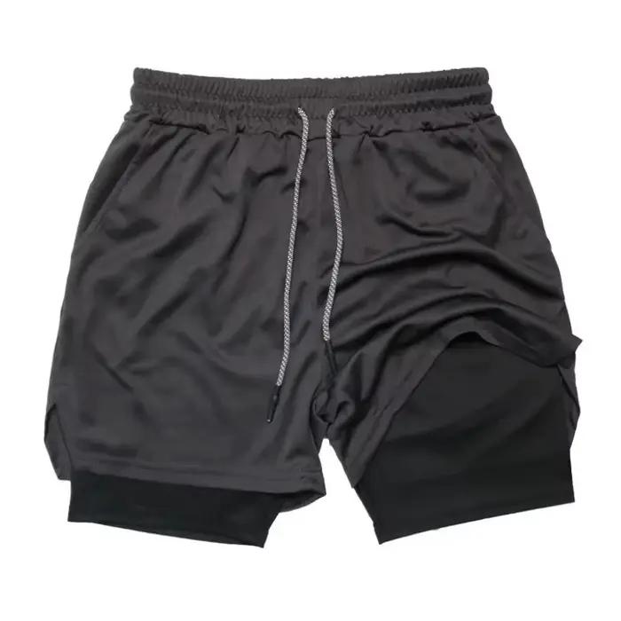 Shorts de course pour hommes 2 en 1 à séchage rapide shorts de sport polyester nylon ajustement parfait pour entrainement boxe fitness jogging été