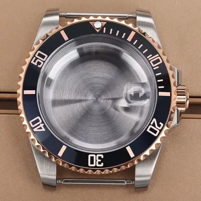 Boîtier de montre de plongée en or Rose 40mm 20ATM