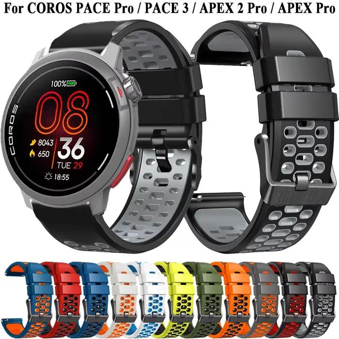 Pour COROS PACE Pro sport Bracelet en Silicone Bracelet de montre pour COROS PACE 3/APEX 2 Pro/APEX Pro 22mm Bracelet APEX 46mm