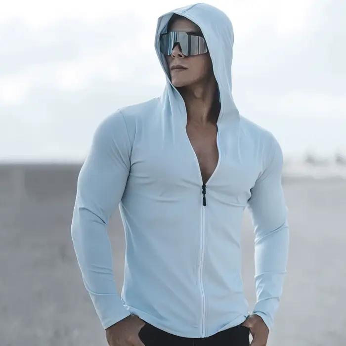 Printemps automne veste hommes Fitness vêtements de sport entraînement de gymnastique à manches longues sweat Jogging