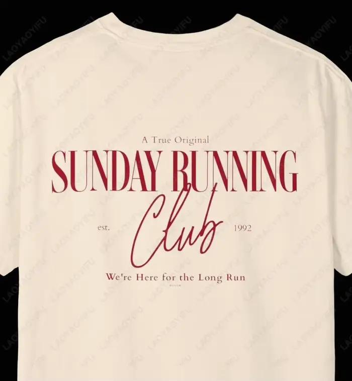 Sunday Running Club chemise motivation mignon esthétique entraînement T-Shirt pour les femmes à la mode meilleur ami cadeau drôle impression couverture en coton