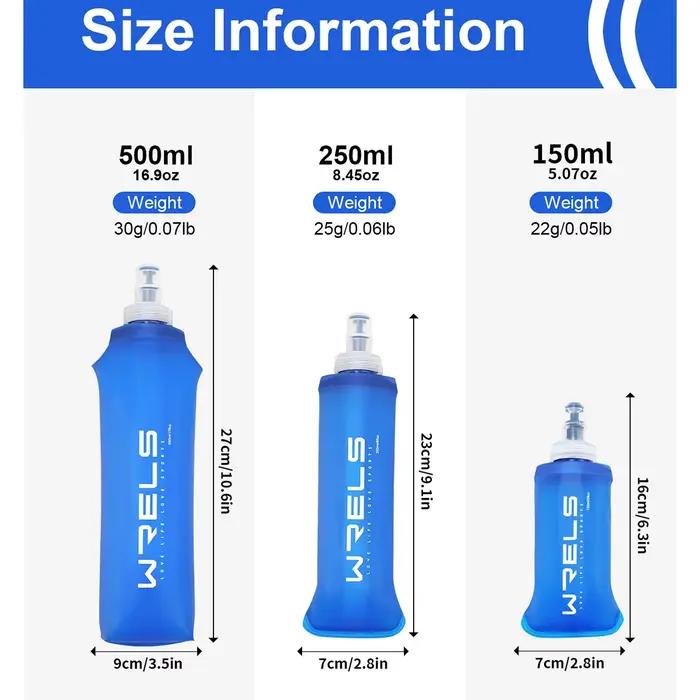 WRELS Camping bouteille d'eau douce boire Sport sac pliant flacon en plein air course hydratation Pack taille vélo sans BPA