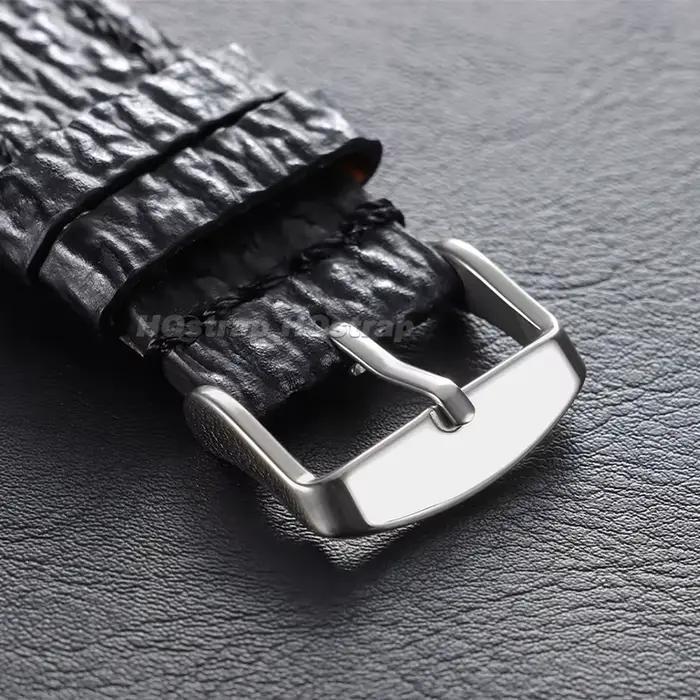 Bracelet de montre en cuir véritable à motif serpent