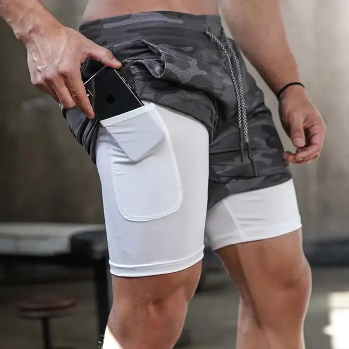 Short de course camouflage pour hommes