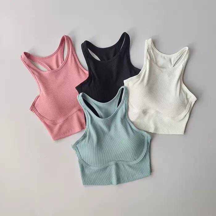 Soutien-gorge de sport côtelé pour femme