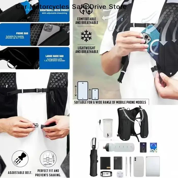 Nouveau Gilet de Course Léger Réfléchissant pour Hommes et Femmes avec Rangement pour Bouteille d'Eau et Support Téléphone
