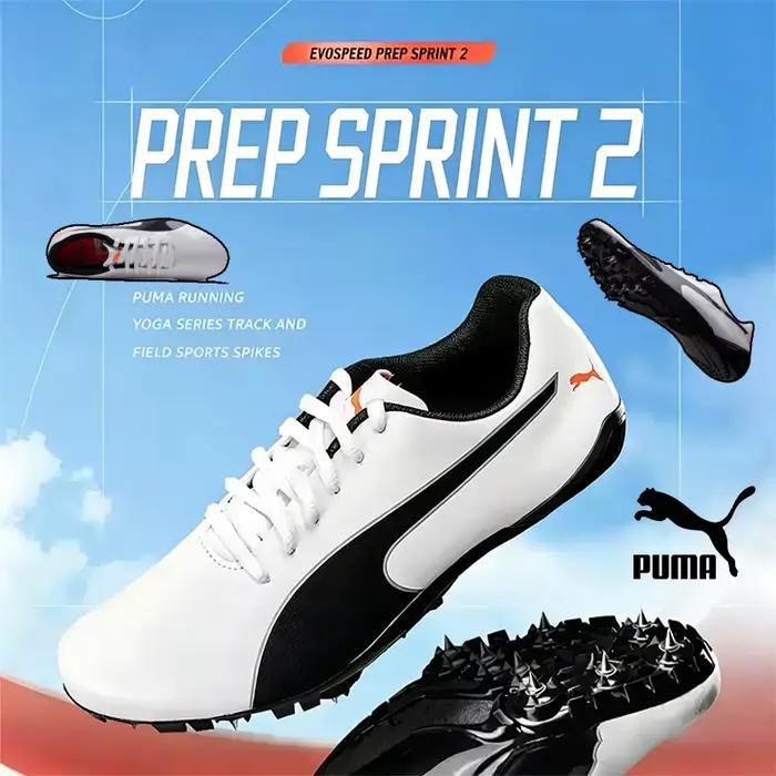 PUMA Unisex Sprint Track Spikes 194934-01 8 pointes amovibles avec outil et plaque Pebax