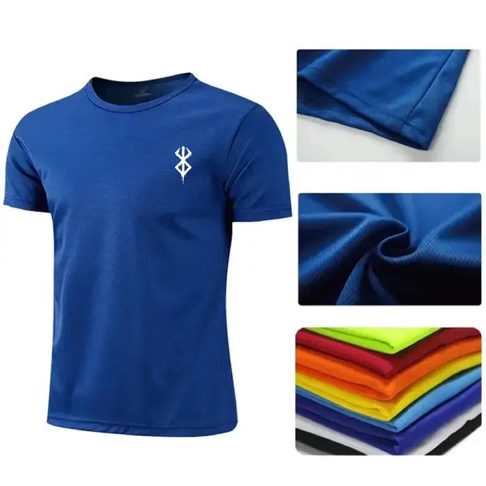 T-shirt de course pour hommes polyester séchage rapide sportif multi-sports été fitness course à pied occasionnels