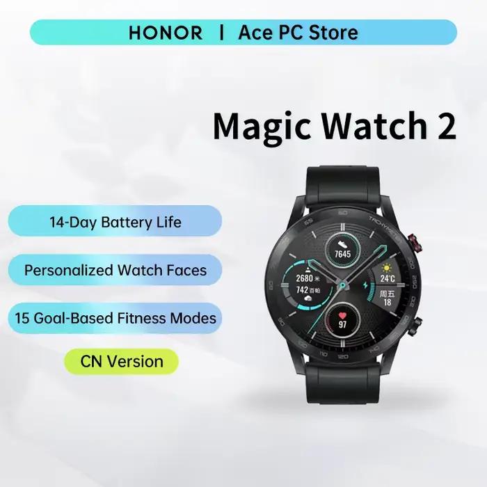 Nouveau HONOR Magic Watch 2 montre intelligente 46mm Bluetooth 5.1 appelant Smartwatch sang oxygène 14 jours d'autonomie de la batterie fréquence cardiaque GPS