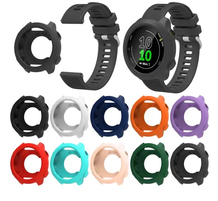 Bracelet de montre pour Garmin Forerunner 158 55, Bracelet de remplacement en Silicone, bracelet intelligent et étui de protection