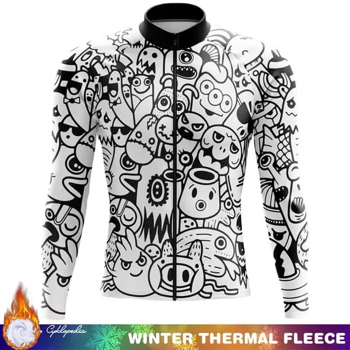 Vêtements de cyclisme homme maillot polaire thermique hiver à manches longues hommes