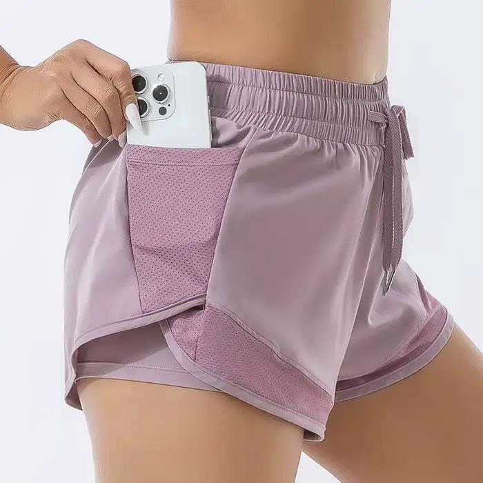 Short de sport ample taille haute pour femmes