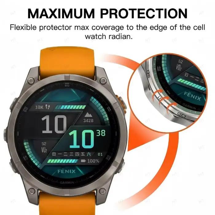 Protecteur d'écran pour Garmin Fenix 8 7X 7 7S 6X 6 6S Pro 5X 5 5S Plus