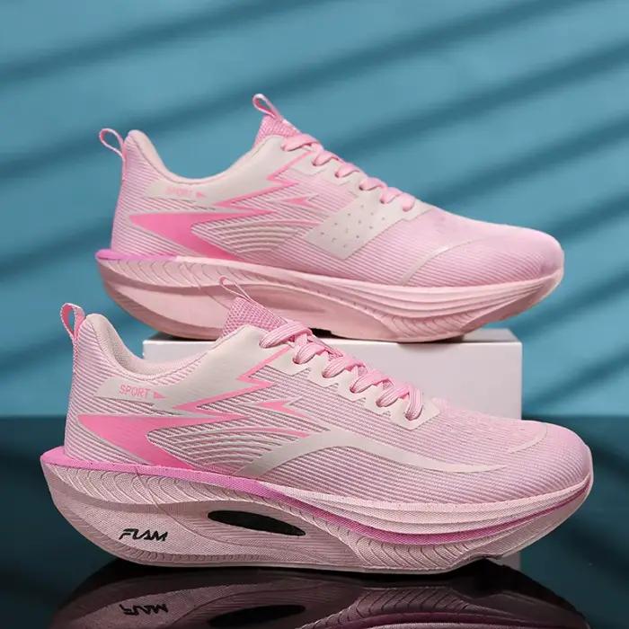 Chaussures de course sportives 2026 pour hommes et femmes, avec plaque en carbone, coussin d'air, respirantes, légères, confortables et antidérapantes