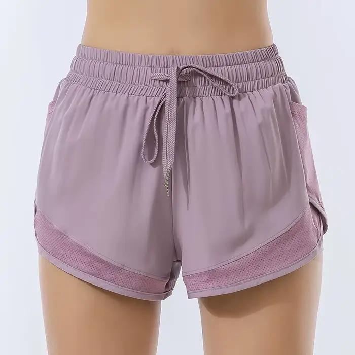 Short de sport ample taille haute pour femmes