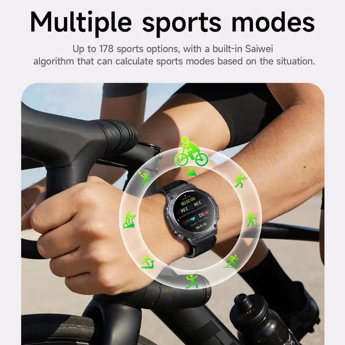HOCO 1.43 pouces AMOLED GPS sport écran tactile montre Bluetooth 5.3 fréquence cardiaque sommeil surveillance de