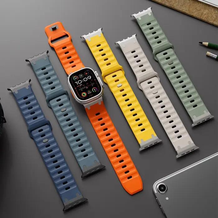 Bracelet en silicone sport pour Apple Watch Ultra 3 49 mm 44mm 45mm 46mm