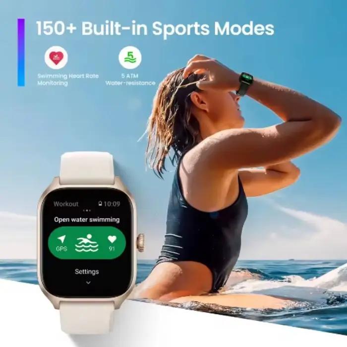 Nouveau Amazfit GTS 4 montre intelligente pour femme 42 mm de diamètre Zepp OS avec GPS Alexa surveillance de la fréquence cardiaque 24 heures intégrée pour iOS Android