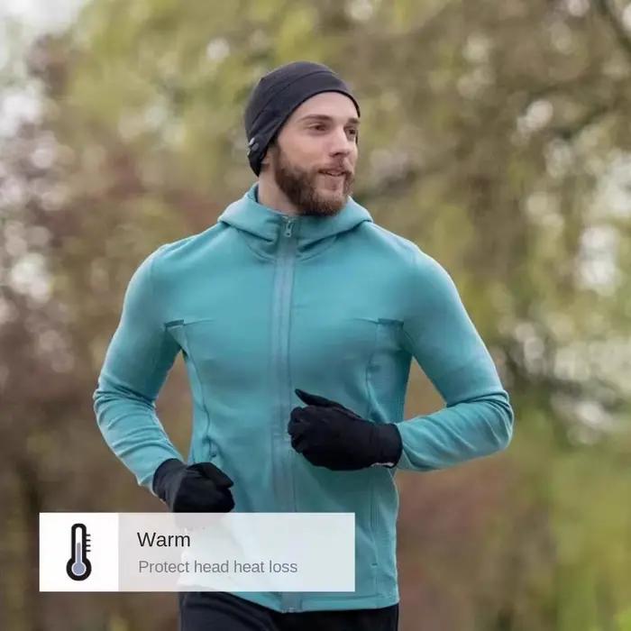 Skullcaps hiver course chapeaux plus chaud couleur unie Sport casquette course hiver Absorption de la sueur coupe-vent Sport Bonnet hiver automne