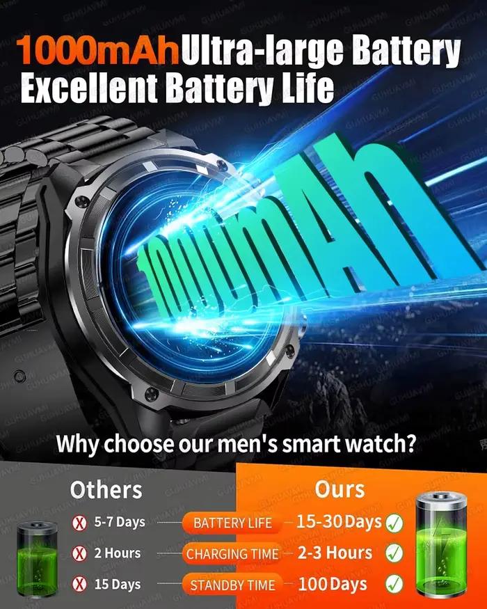Nouvelle montre intelligente GPS de précision pour extérieur avec 170+ modes sportifs, suivi de la santé et résistance professionnelle à l'eau pour hommes et femmes occasions spéciales