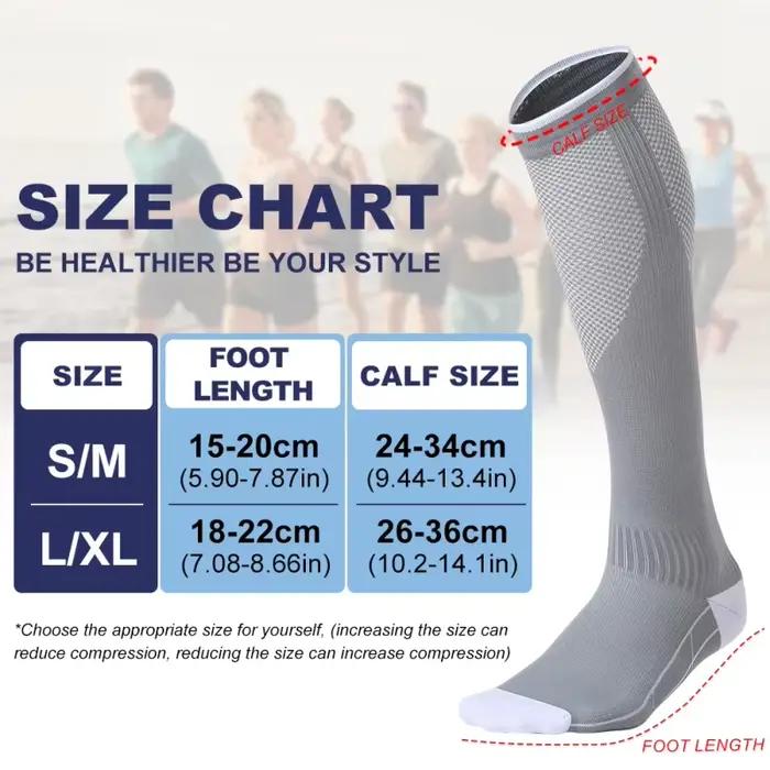 1 paire de chaussettes de compression pour femmes et hommes