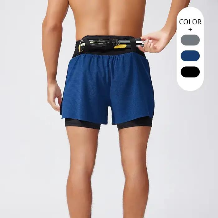 Shorts de sport double couche pour hommes 2 en 1