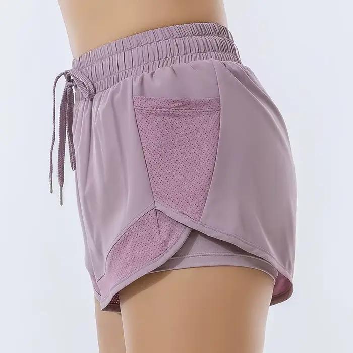Short de sport ample taille haute pour femmes