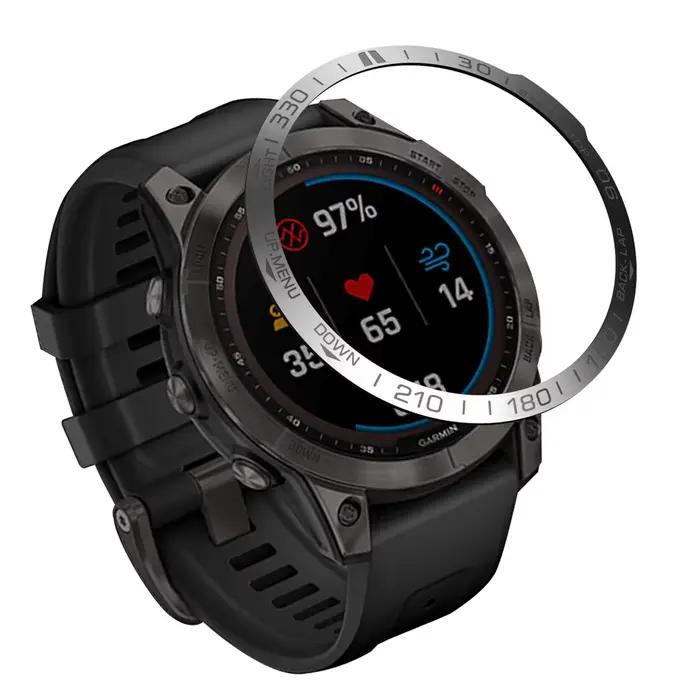 Lunette avec cadre métallique pour montre intelligente Garmin Fenix 7X 7 S 7 Pro