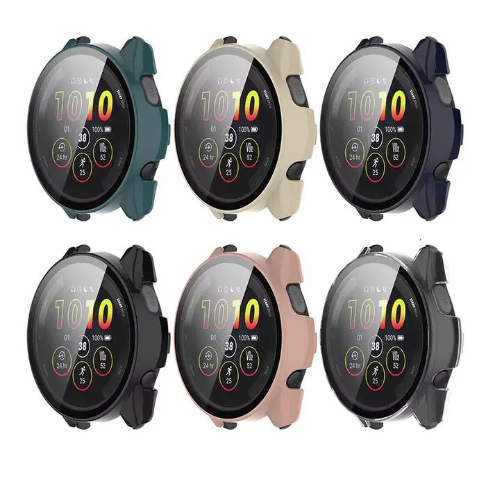 Étui rigide protecteur d'écran en verre trempé housse de protection pour Garmin Forerunner 165 / 165 Music
