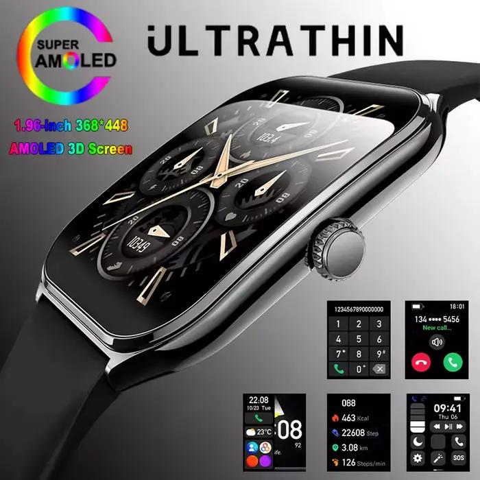 Nouveau pour OPPO Ultra mince montre intelligente hommes AMOLED HD écran toujours afficher l'heure fréquence cardiaque Bluetooth appel sport étanche Smartwatch