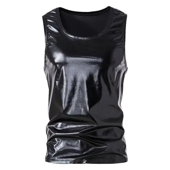 Fitness entraînement course débardeur été hommes gilet mode brillant sans manches t-shirt