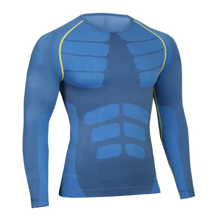 GANYANR Marque de Course T Shirt Hommes de Sport À Séchage Rapide De Tennis de Basket-Ball De Compression À Manches Longues Fitness Jogging Exercice Collants